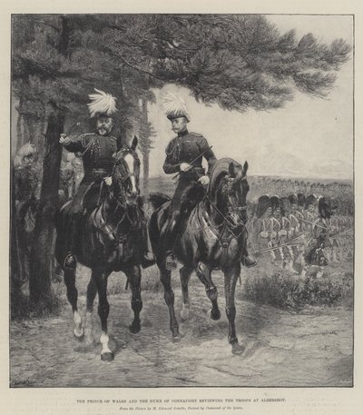 Le Prince de Galles et le Duc de Connaught passant en revue les troupes à Aldershot - Jean Baptiste Edouard Detaille